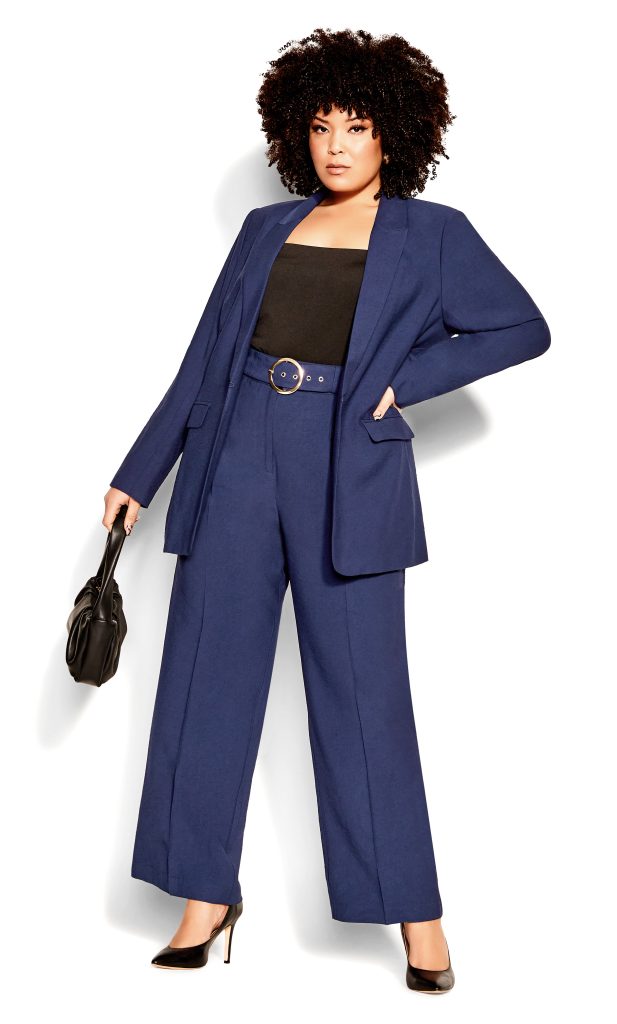 flattering plus size pant suits