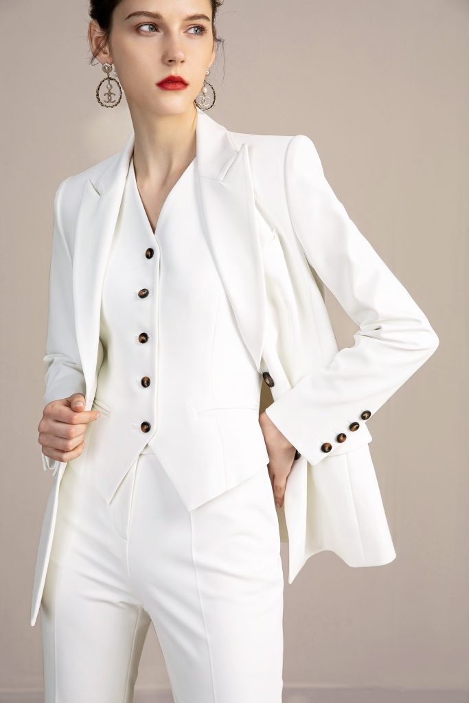 white pant suits