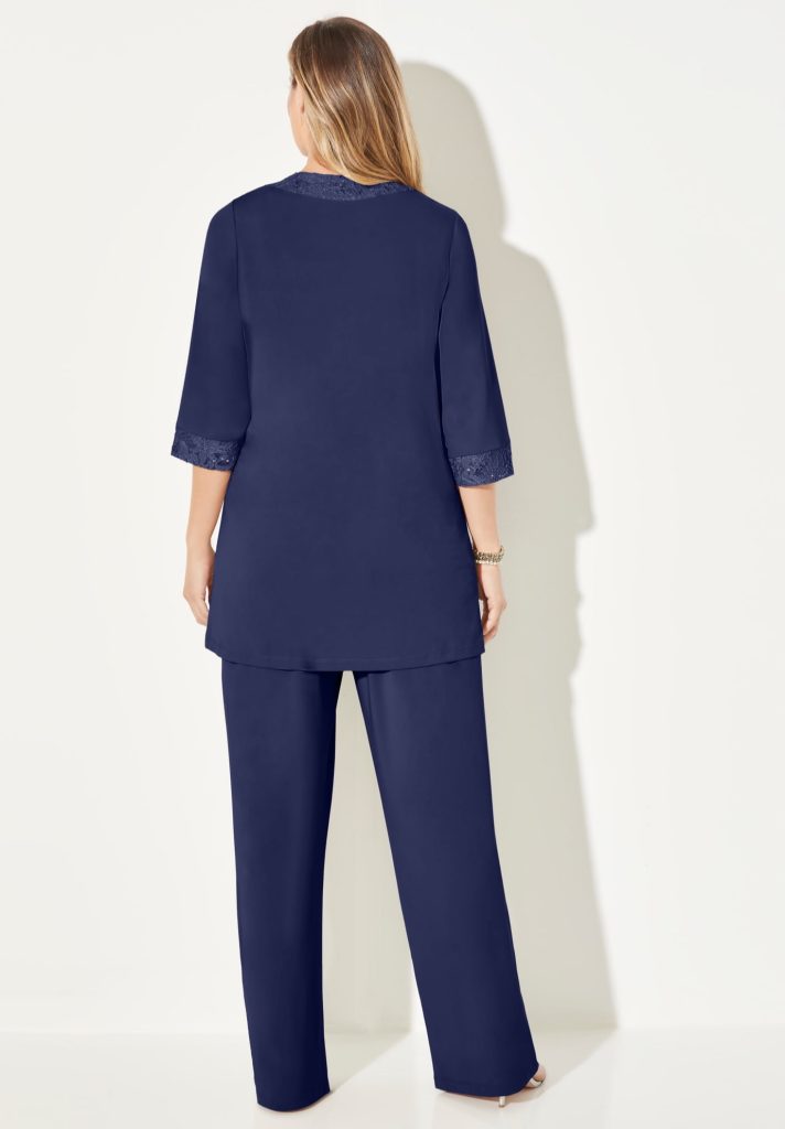 flattering plus size pant suits