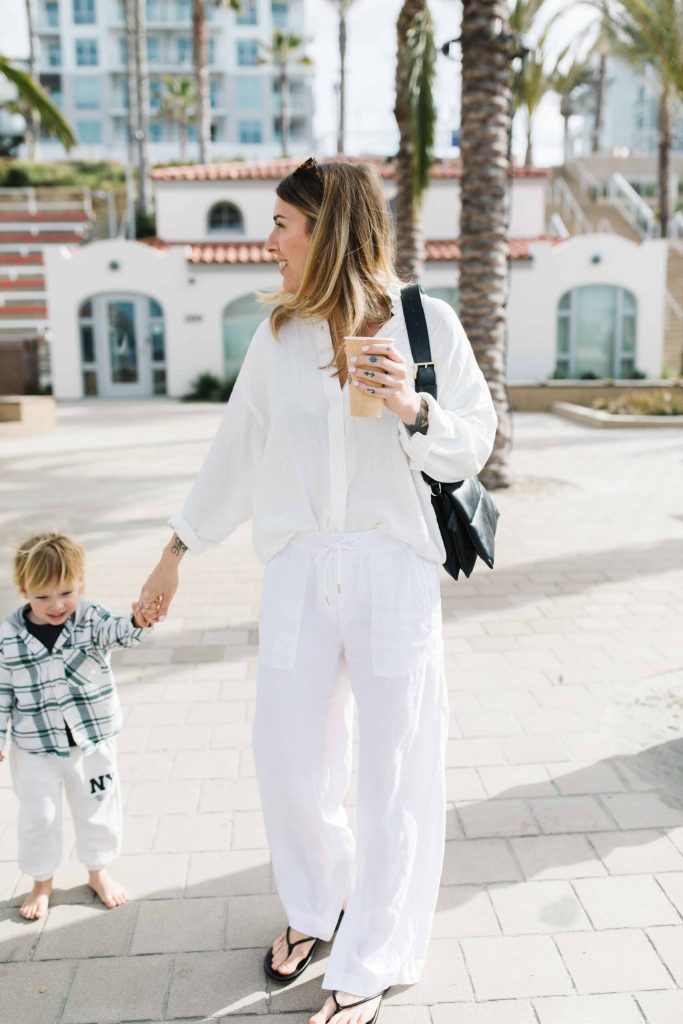 white linen pant