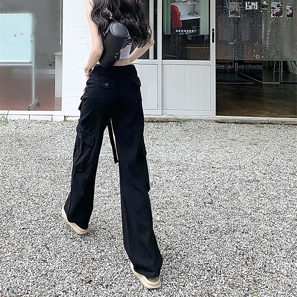 casual black wide leg pants outfit