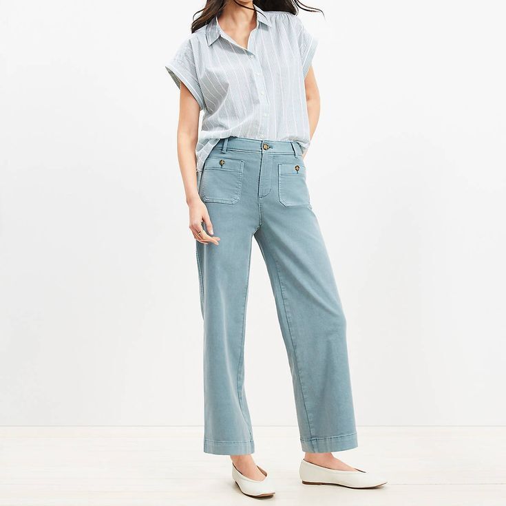 Denim cropped trousers