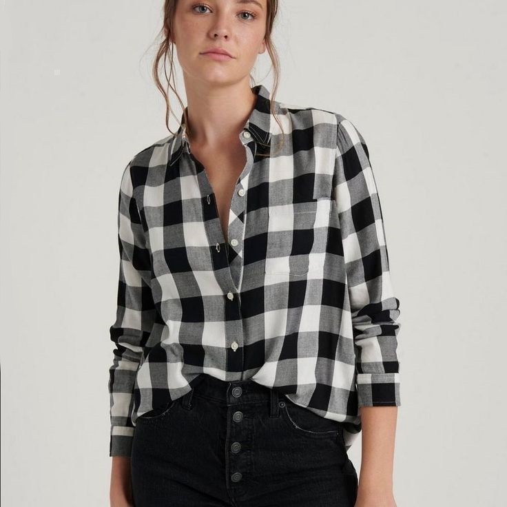 Black and white check shirt