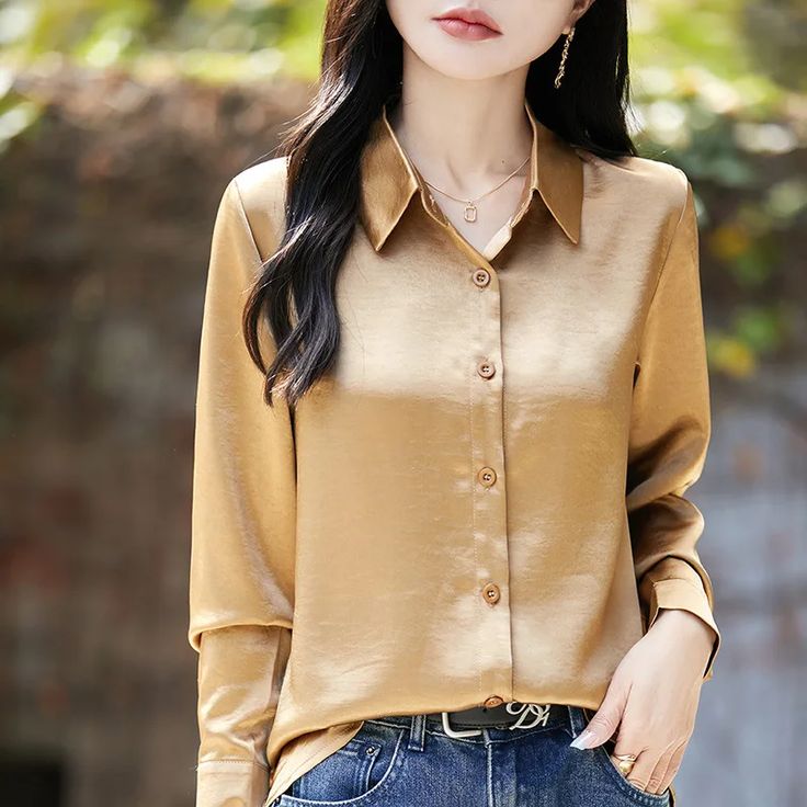 Silk button-up