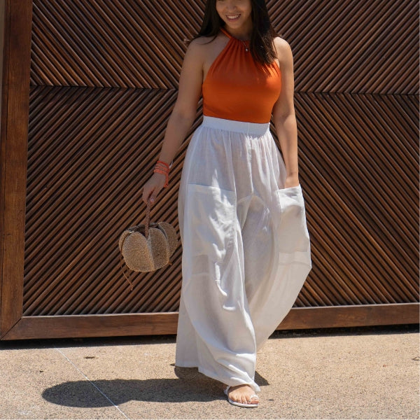 wide leg linen pants