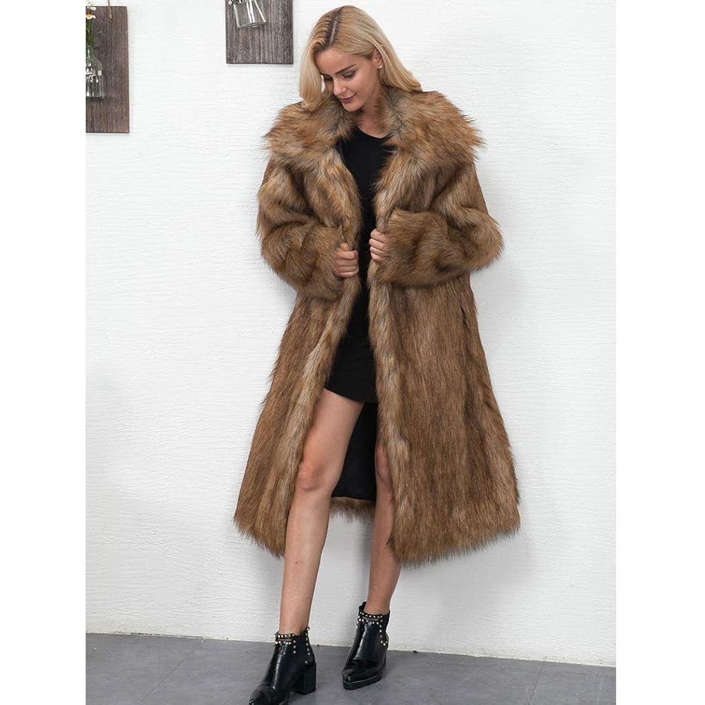 long faux fur coat