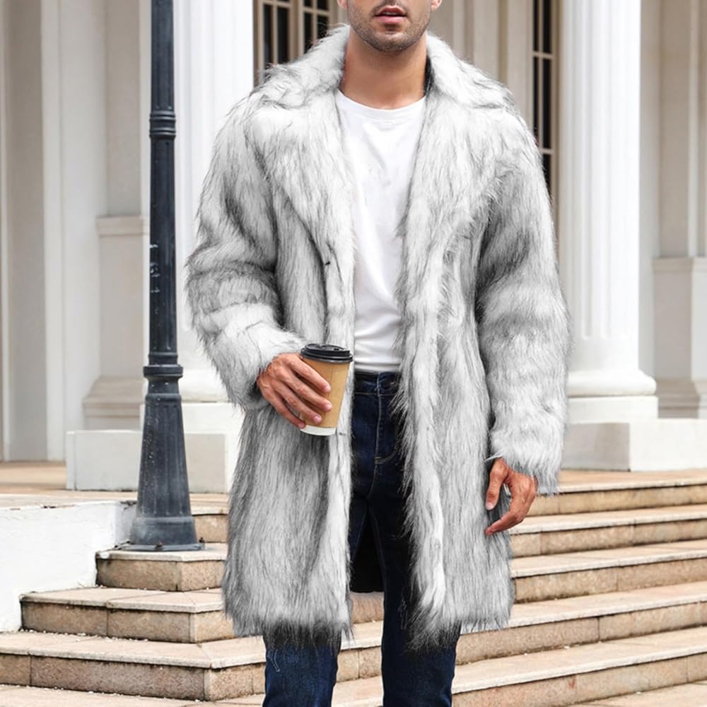 long faux fur coat