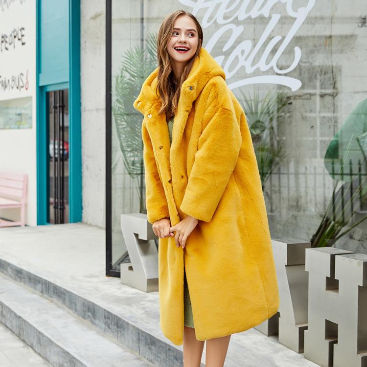 long faux fur coat