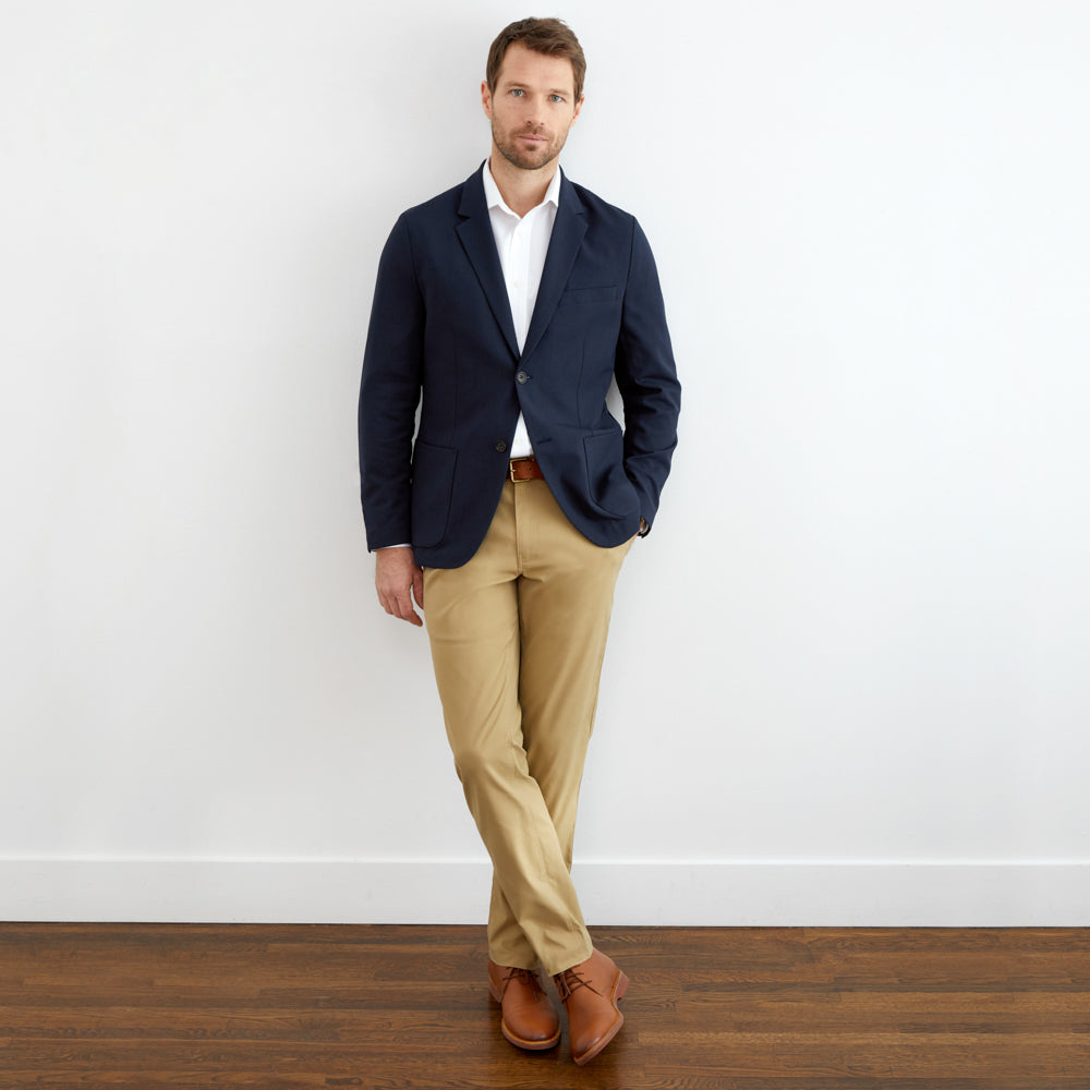 navy blazer with jeans