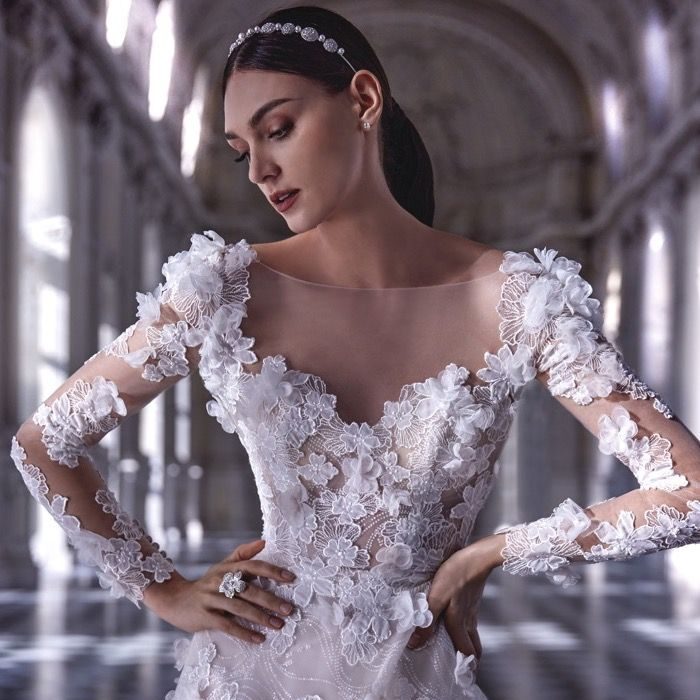 floral wedding gown