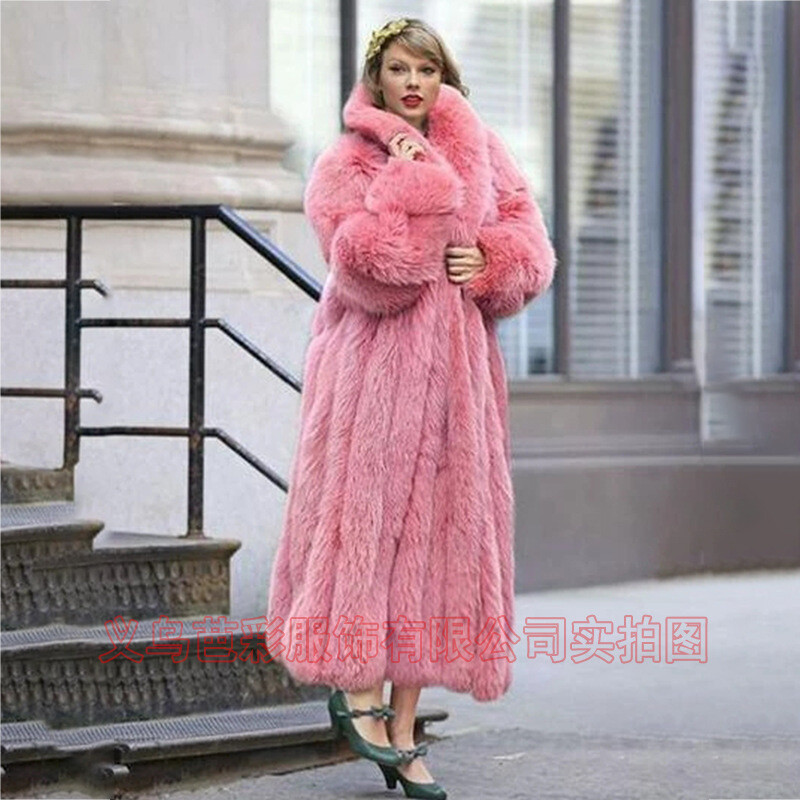 long faux fur coat