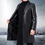 black leather coat