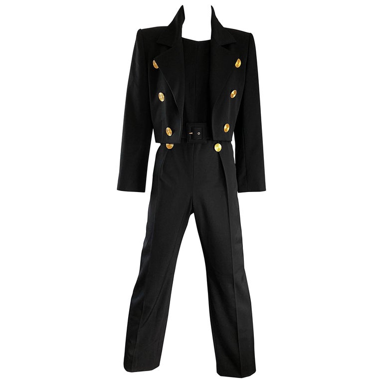 black jumpsuit with jacket