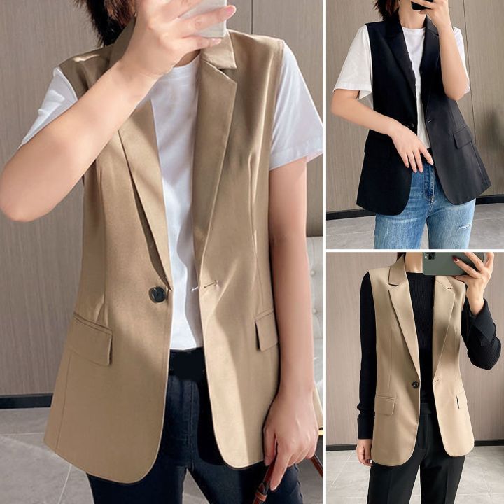 sleeveless blazer vest
