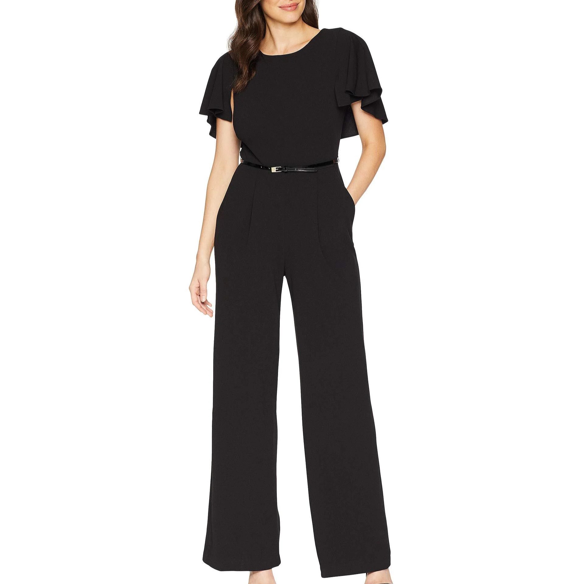 black jumpsuit with jacket
