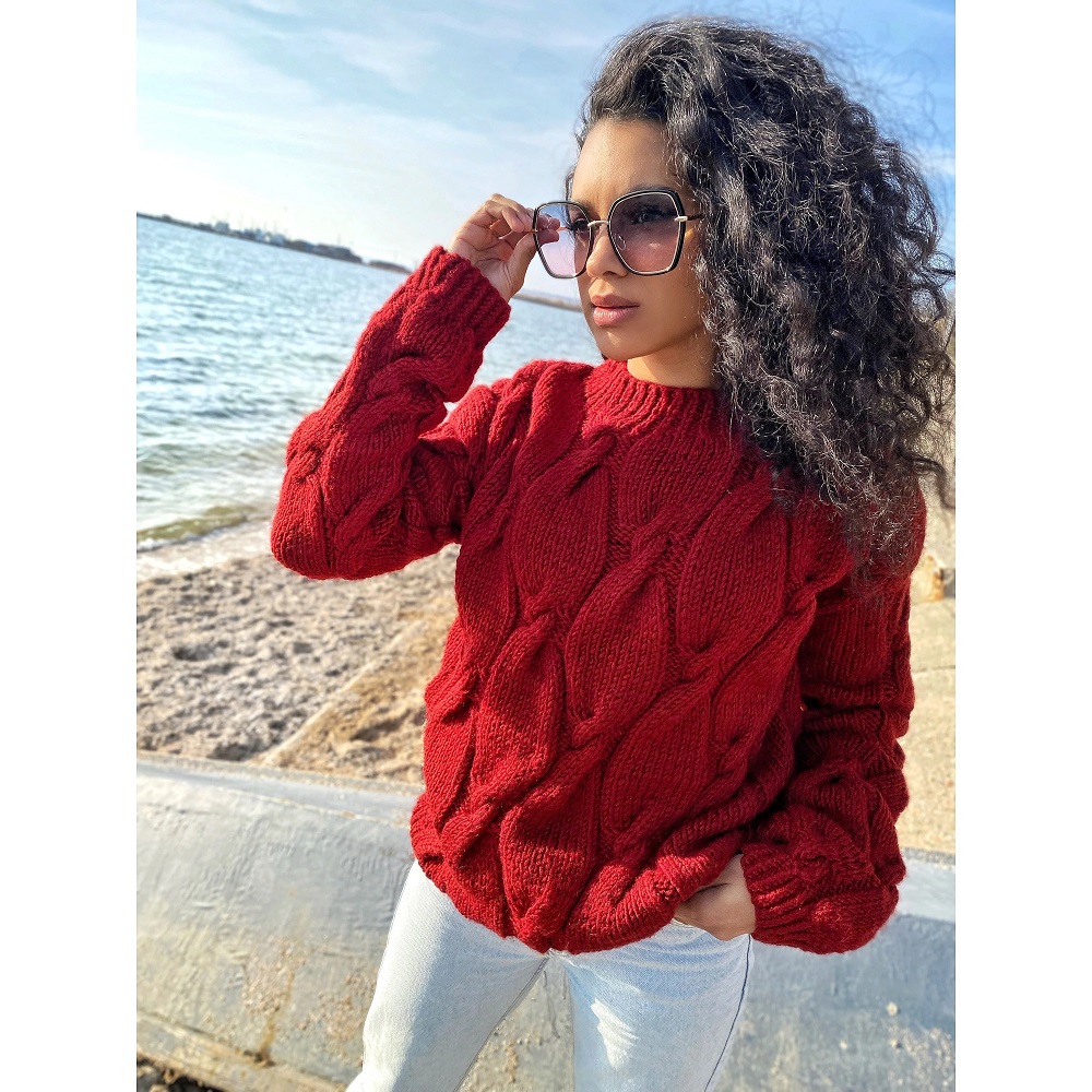 women's red pullover sweater