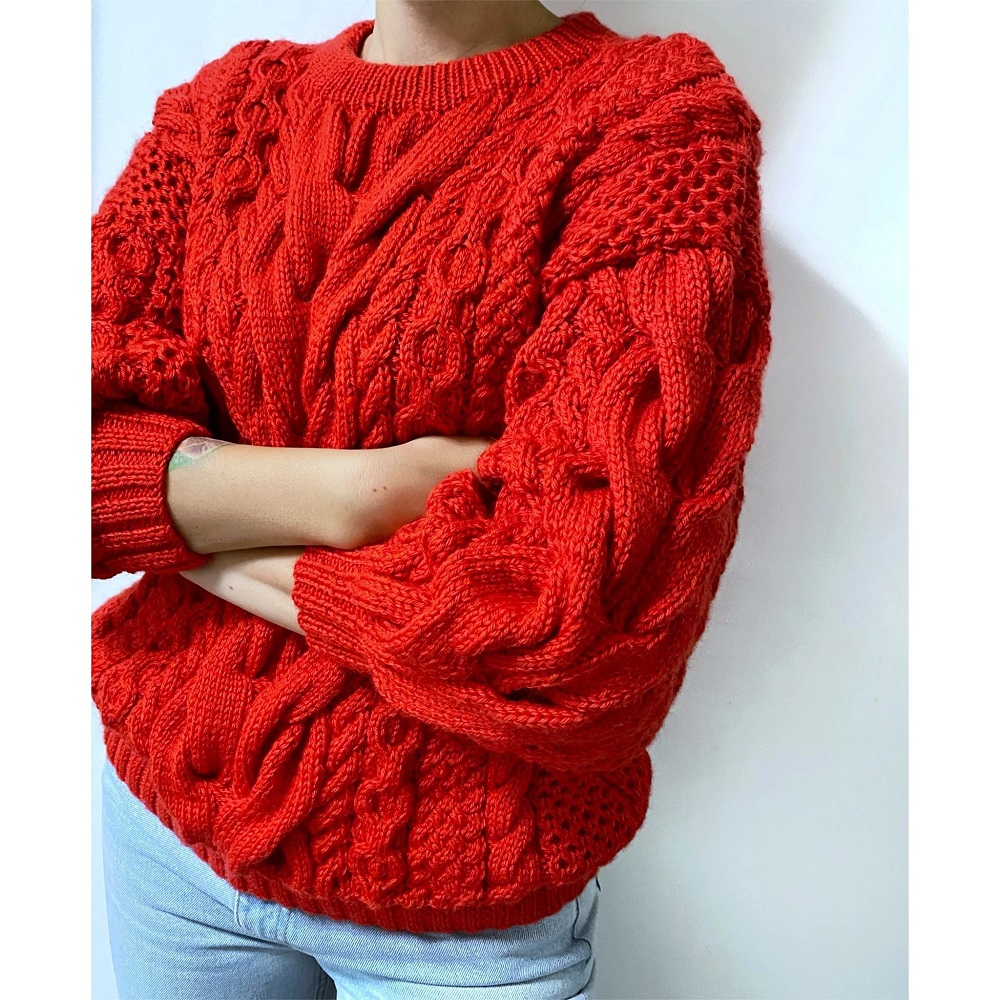 women's red pullover sweater