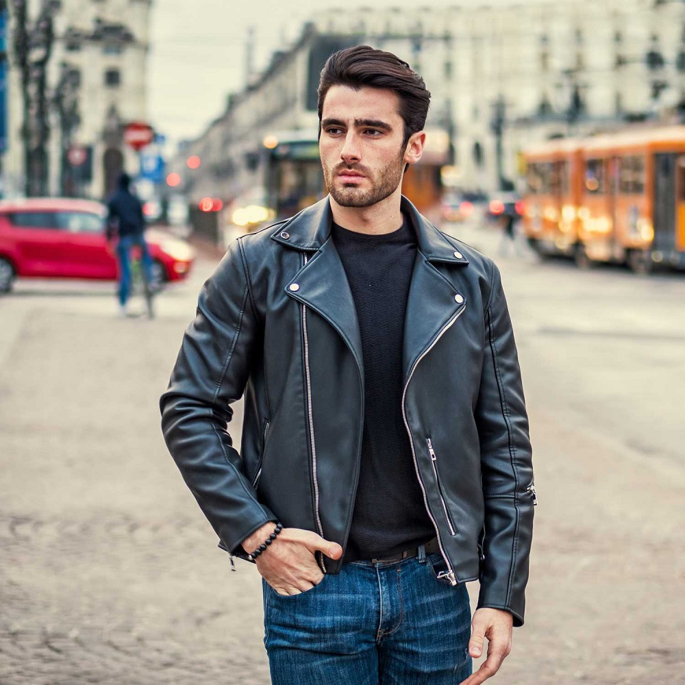 mens leather coat