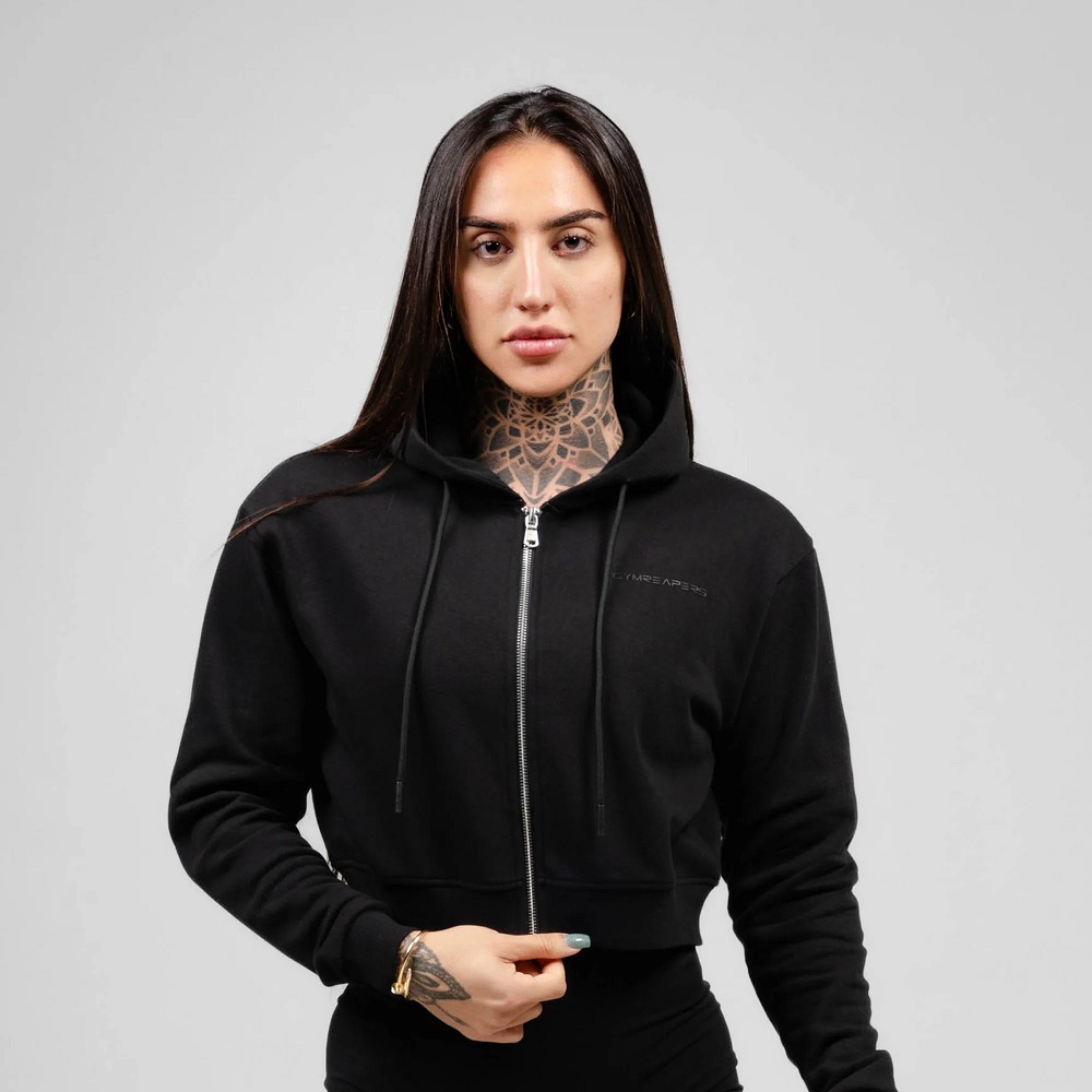 black zip up hoodies