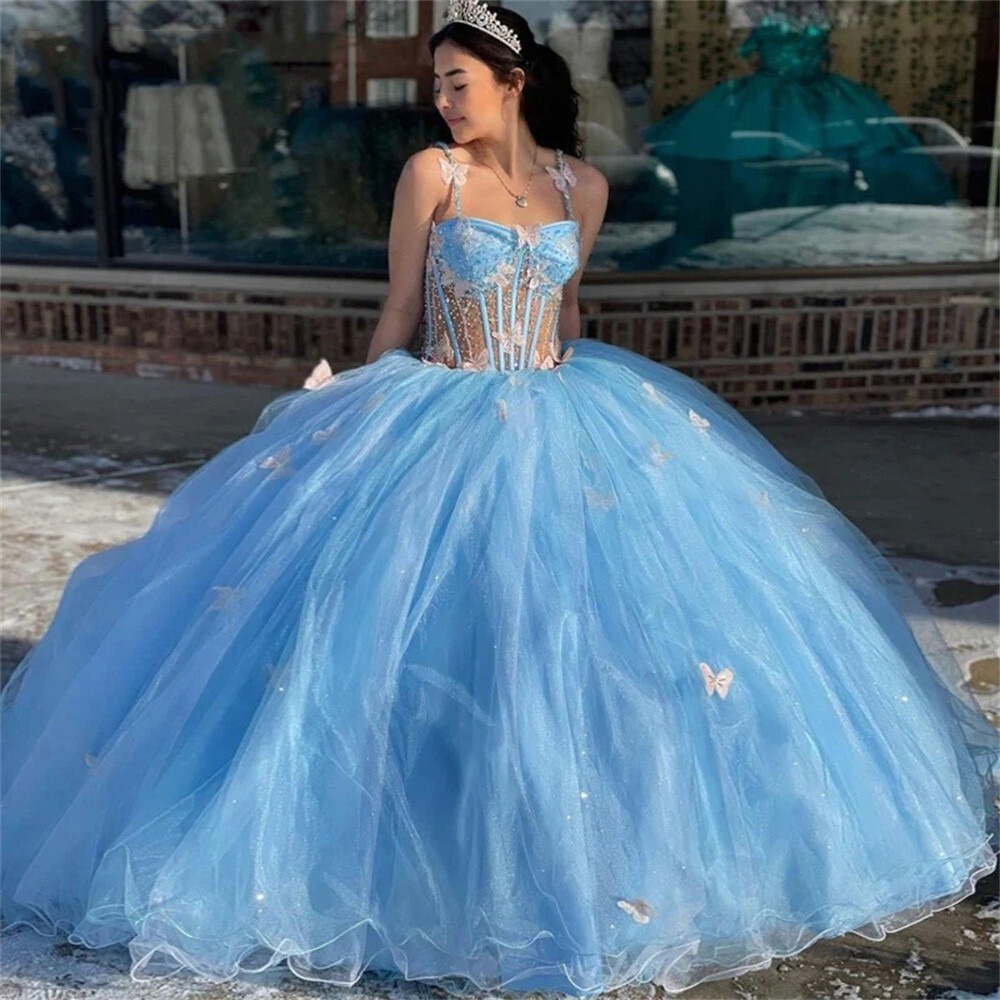 powder blue gown