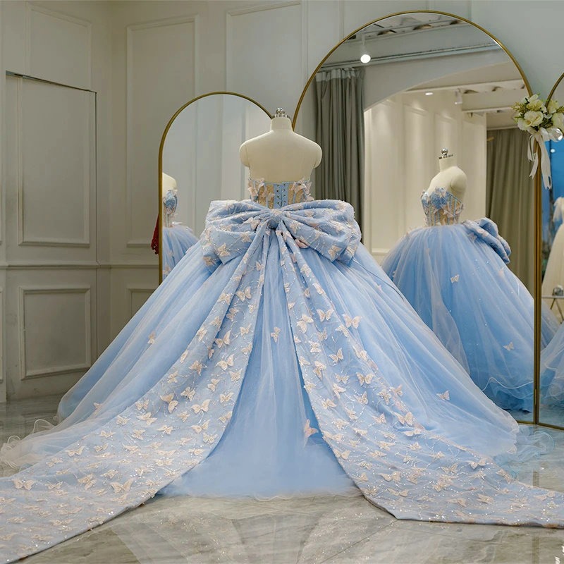 powder blue gown
