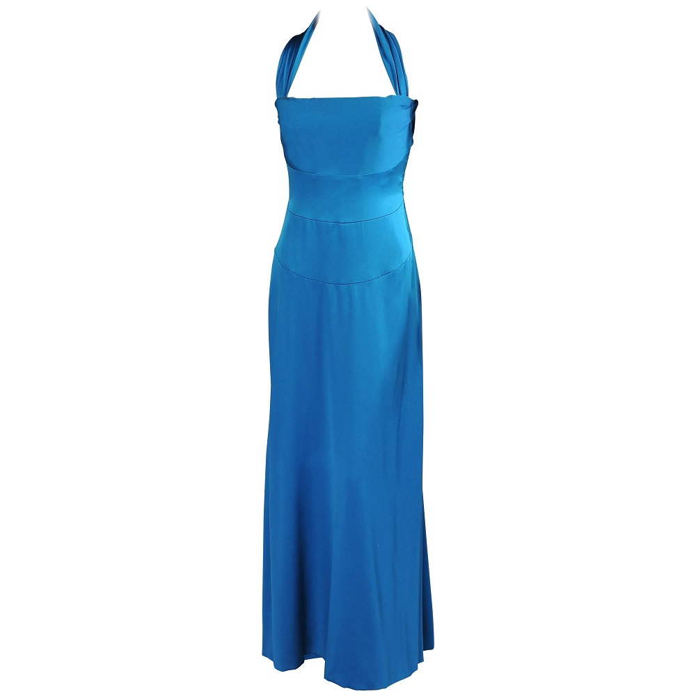 high neck halter evening gown