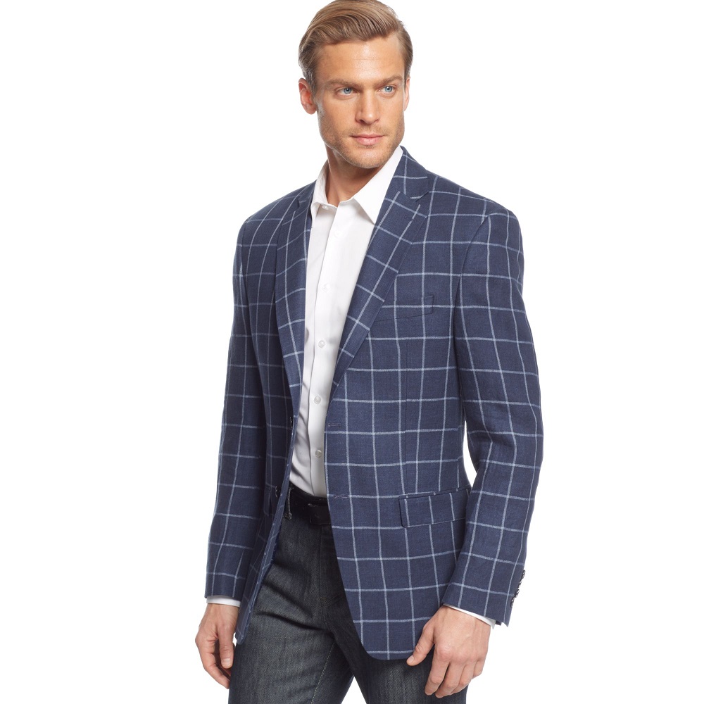 navy blue sport coat