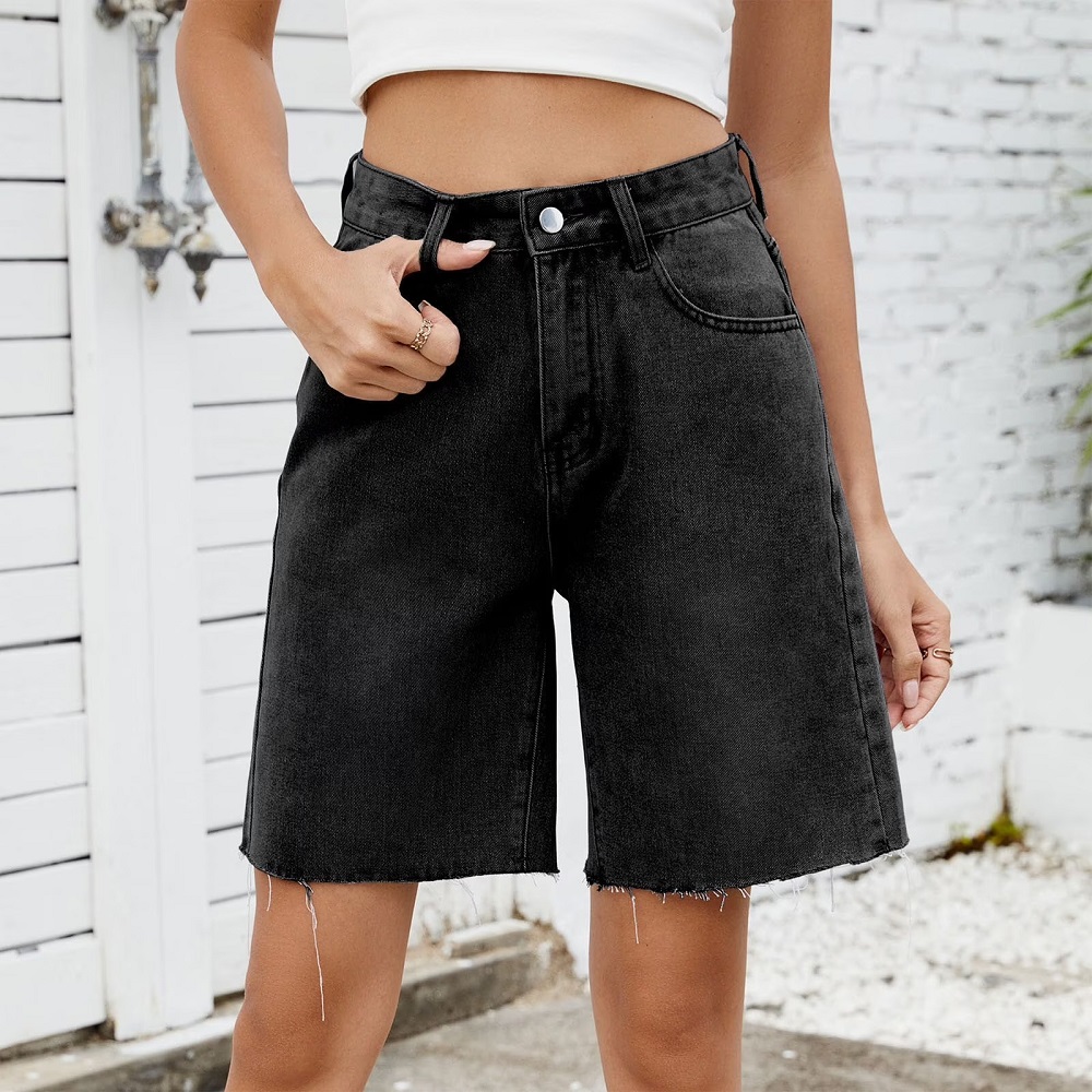 long jean shorts