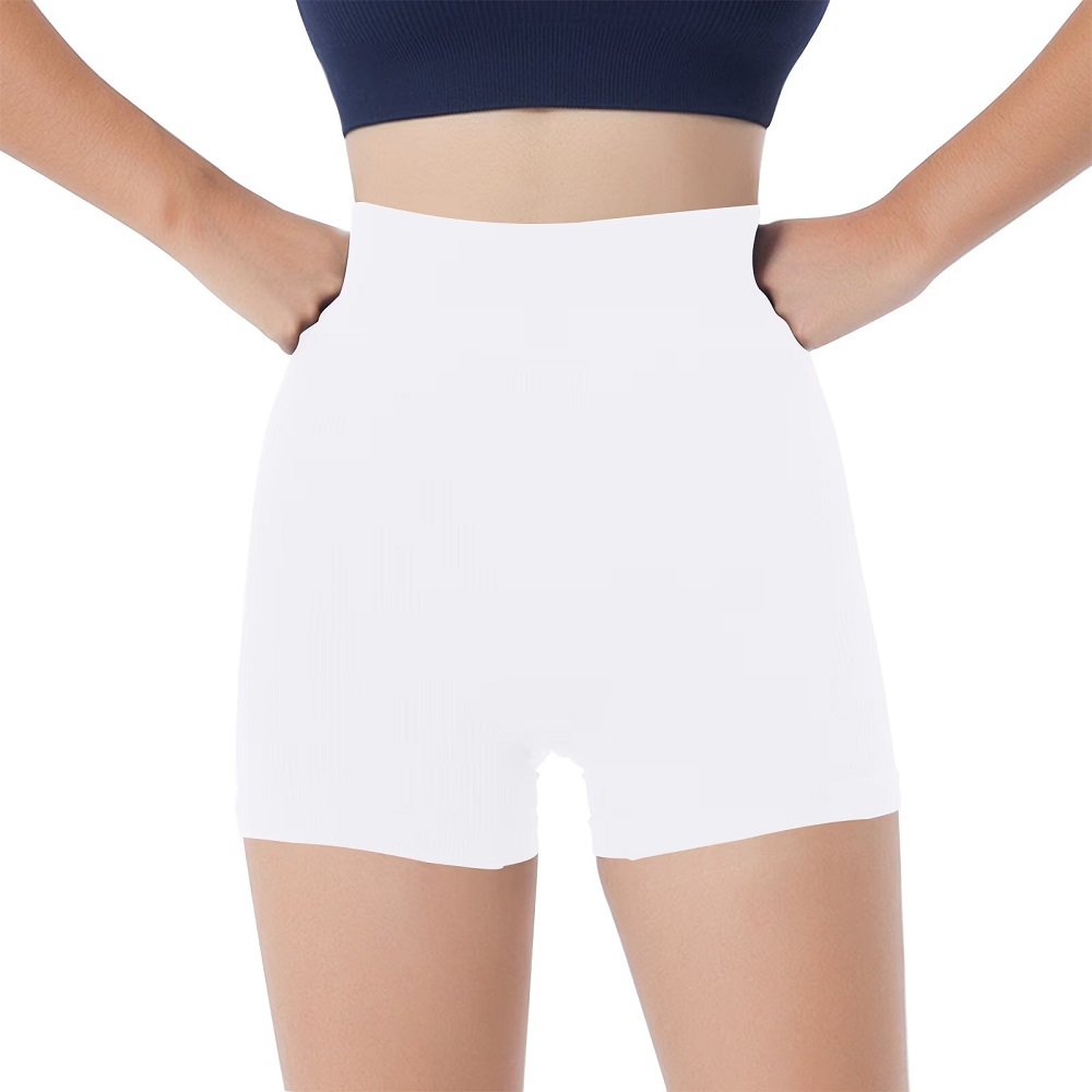 white biker shorts