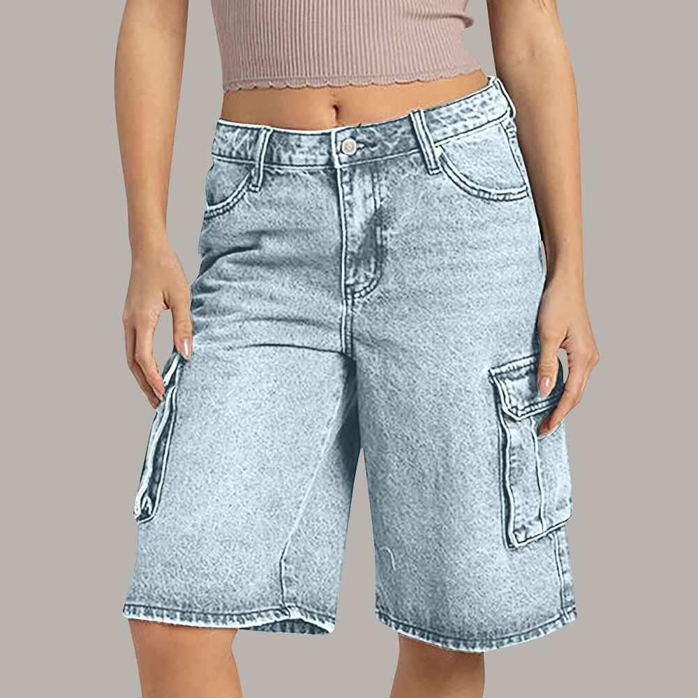 long jean shorts