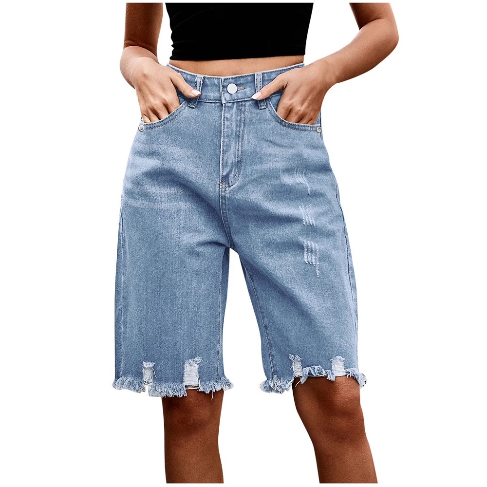 long jean shorts