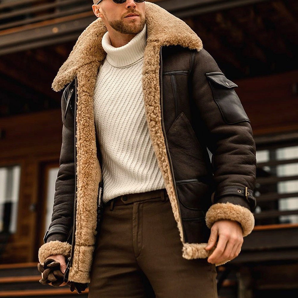 men's shearling coat