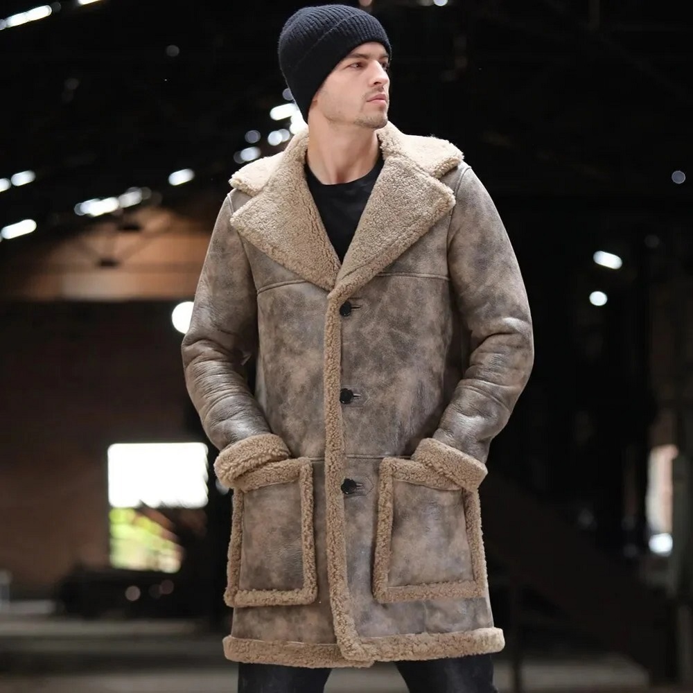 men's shearling coat