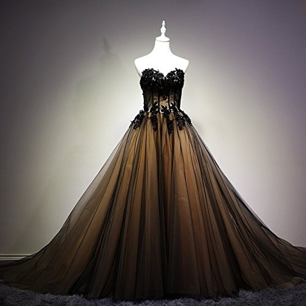 ball gown black prom dress