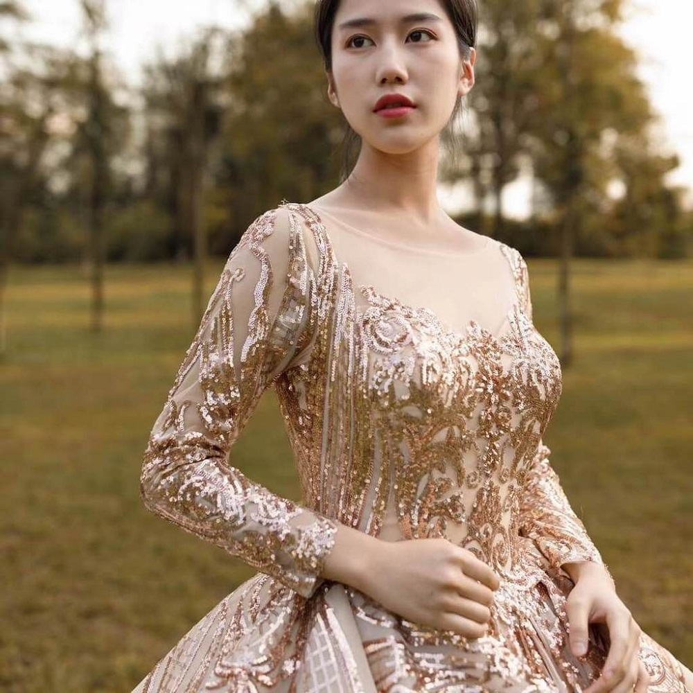 sequin ball gown wedding dress