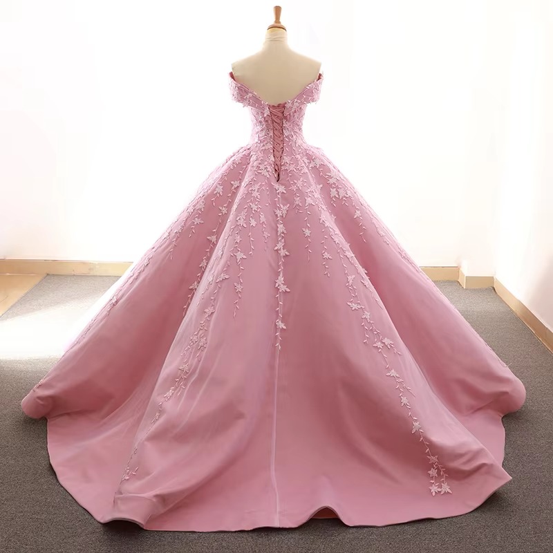 pink ball gown prom dress