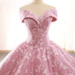 pink ball gown prom dress