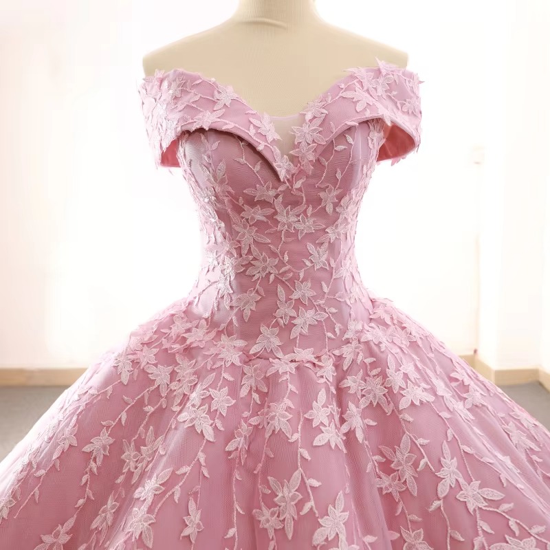 pink ball gown prom dress