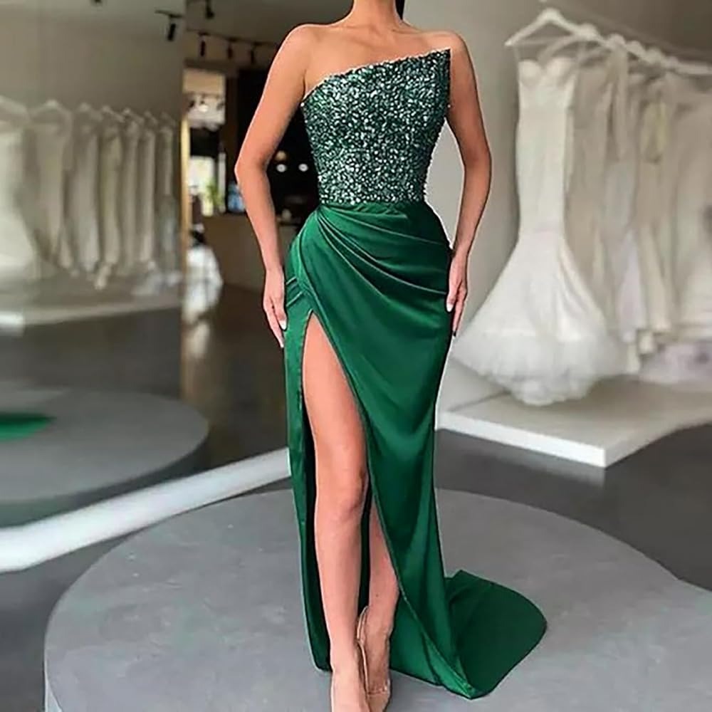 formal elegant emerald green dress