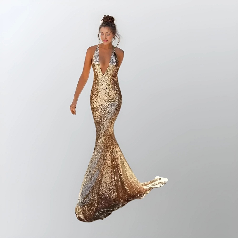 gold sequin dress formal