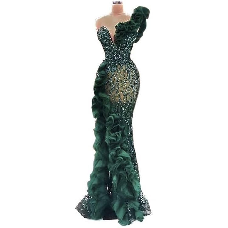 formal elegant emerald green dress