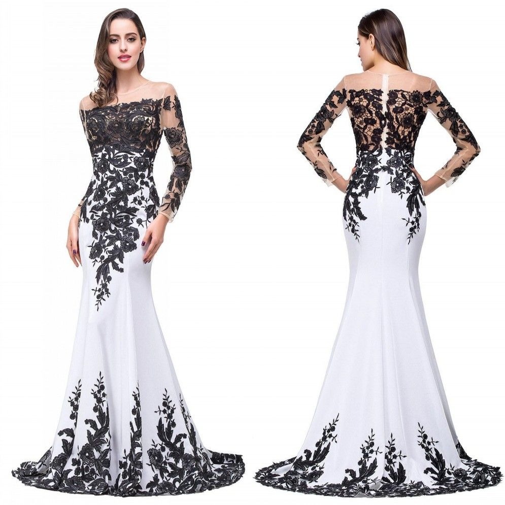 black and white dress formal