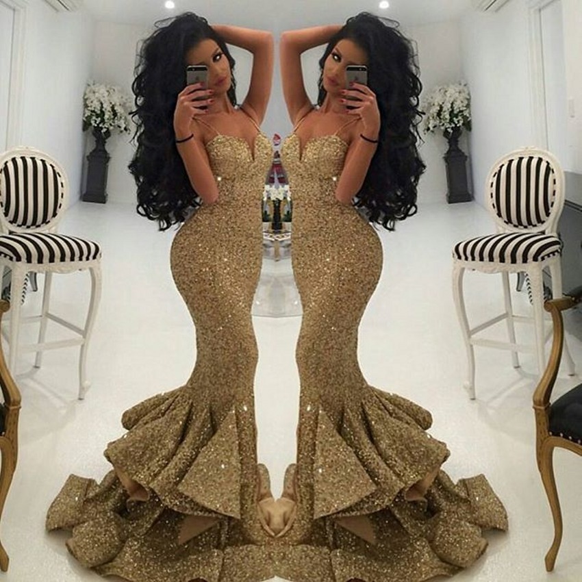 gold sequin dress formal